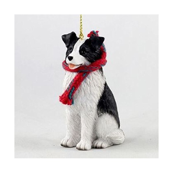 Border Collie with Scarf Christmas Ornament (Large 3 inch version) Dog