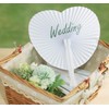 Sweelov Pack of 36 Wedding Paper Fans Heart Shaped White