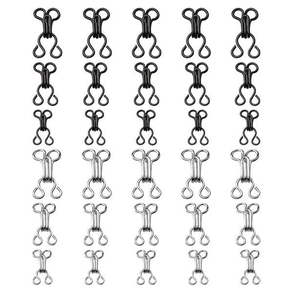 Gunwon 30 Sets Bra Sewing Hooks and Eyes Closure, 3