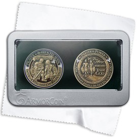 Armor Coin & Emblem - Prayer Challenge Coins Set with Deluxe Display Tin Box: Faithful Armor of God, Spiritual Keepsake, Inspirational Gift for Christians, Collectible with Bonus polishing Cloth