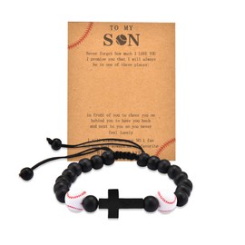 Graduation Baseball Gifts to Son Bracelet Birthday Gift for Son Baseball Lover Sons Gift Sport Baseballs Player Team Gifts for Sons Baseballs Club Christmas Xmas Present Inspirational Base Ball Bracelet
