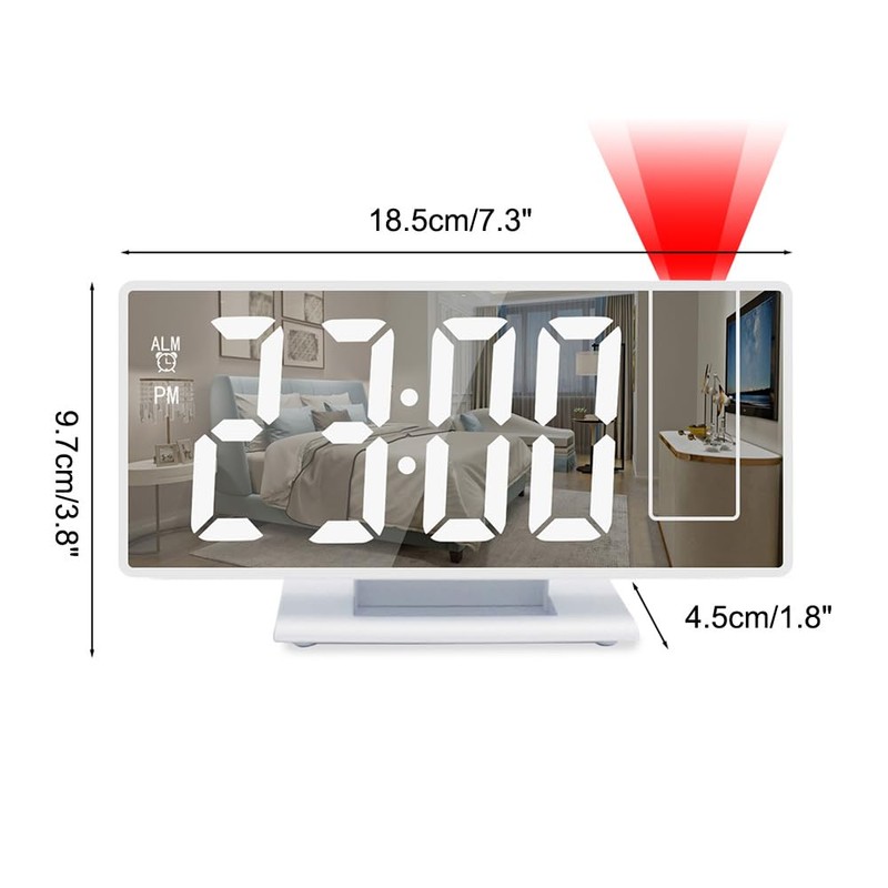 MiOYOOW Alarm Clock, Bedroom Alarms, 3-Level Brightness, Small Digital Clock