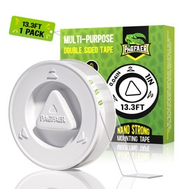 PAGFAER Double Sided Tape Heavy Duty, Extra Large 13.3FT Nano Tape, Transparent Strong Double Sided Adhesive Mounting Tape, Clear Picture Hanging Strips for Wall, Poster, Carpet, Craft