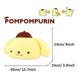 Roffatide Anime Pompom Purin Car Neck Pillow 2 Pcs Plush Auto Head Neck Rest Cushion for Chairs, Recliners, Driving Seats