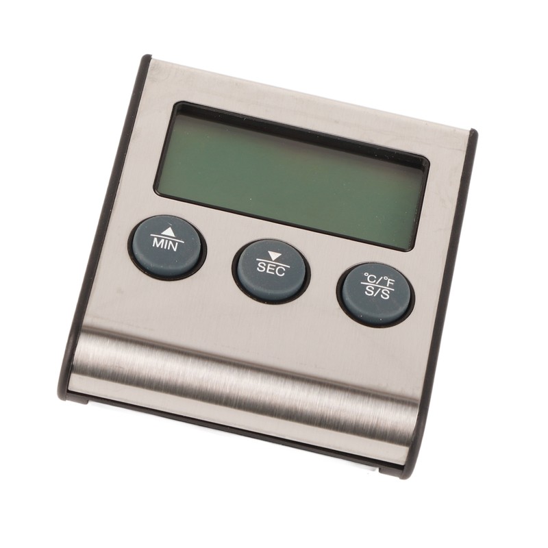 Digital Cooking Thermometer Timer LCD Display ℃/℉ W/Probe for Barbecue