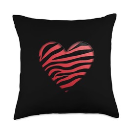 Zebra Heart Throw Pillow