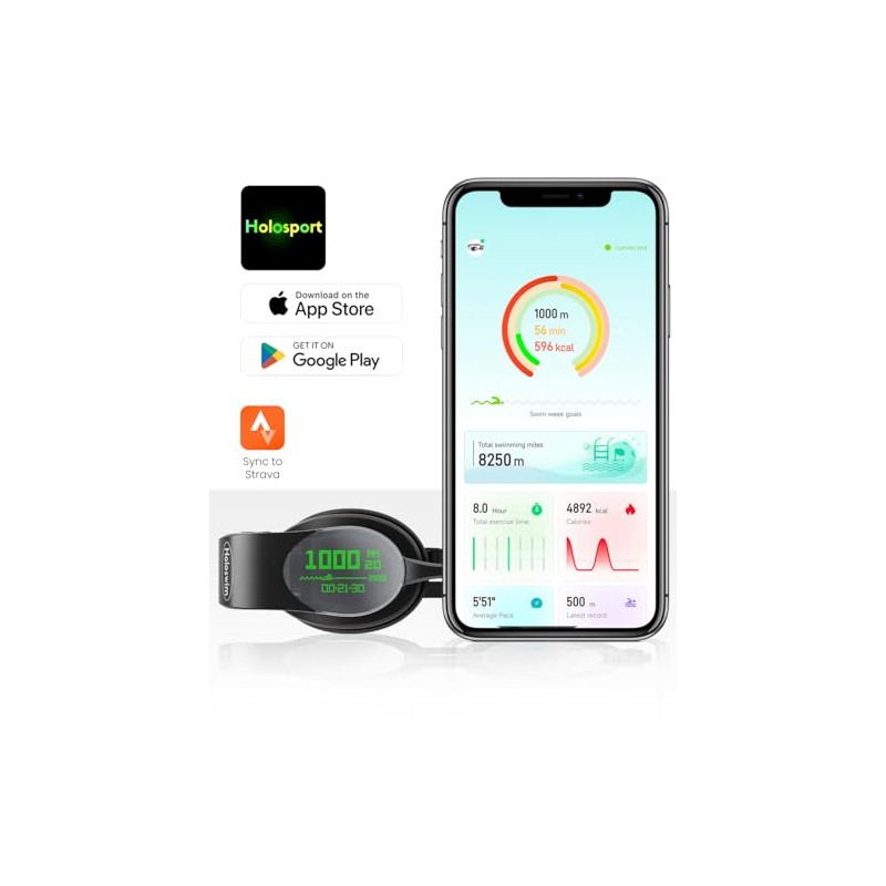 Holoswim 2PRO – Gafas de Natación Inteligentes con Pantalla AR,