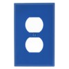 Leviton PJ8-BU 1-Gang, 1-Duplex, Midway Nylon Wallplate, Midway Size, Blue,