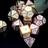 Haxtec Metal DND Dice Set Copper/Rosegold White D&D Polyhedral Dice