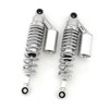 Silver & Chrome Adjustable Remote Reservoir Motorcycle Shocks - Eye