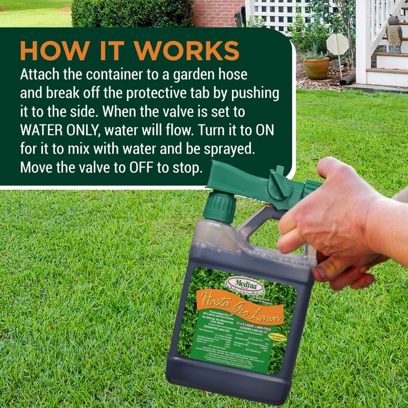 Medina HastaGro Liquid Lawn Fertilizer - 12-4-8 Liquid Fertilizer for