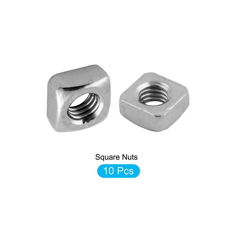 METALLIXITY Square Nuts (M6x10mmx5mm) 10pcs 304 Stainless Steel Coarse Thread
