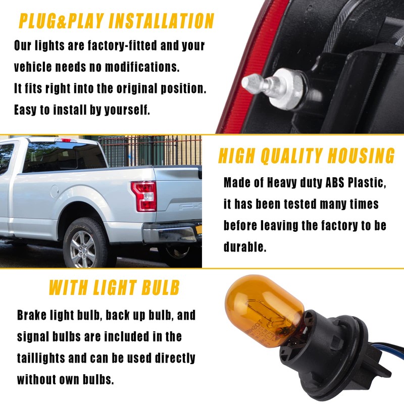 Boine F150 Tail Light Compatible With 2018 2019 2020 Ford
