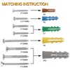HongWay 370pcs Plastic Drywall Wall Anchors Kit with Screws, Includes