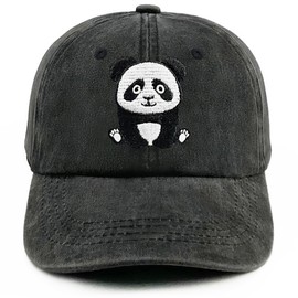 Tecue Panda Hat for Kids Embroidered Cotton Baseball Cap for Boys Girls