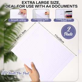 Sinload 2 Pads 100 Sheets Large White Lined Sticky Notes 8.5 x 11 Inch Self Stick Note Pads White Self Adhesive Sticky Notepad for Home Office Supplies School Gift Set