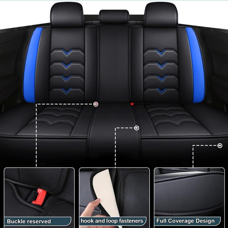 Car Seat Covers Front&Rear Full Set Seat Protector Pu Leather