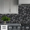 HOMEART Herringbone Tile Peel and Stick Backsplash, 6 Sheets Brushed