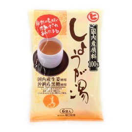 Higuchi Seika 100% Domestic Ingredients Ginger Hot Water (0.7 oz (20 g) x 6 Bags x 4 Bags [Made with Japanese Ginger] [Made with Okinawan Brown Sugar]
