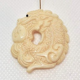 Fierce Dragon - Intricate Hand Carved Pendant Bead 10284 for Jewelry Making