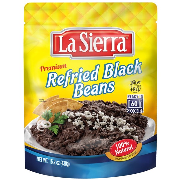 LA SIERRA REFRIED BLACK POUCH 15.2OZ