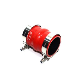 TMKOOL Combo 4-Ply Reinforced High Temperature 2.5" ID Straight Hump Coupler Silicone Hose + SS 304 T Bolt Clamp (2.5'' Red)