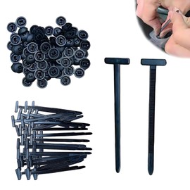 50 PCS Cable Tie Buckle, Heavy Duty Self-Locking Nylon Universal Zip Ties Holder for Car Repair - UV Resistant Black Automotive Clips, Fix Fenders/Engine Covers Without Tools (Black)