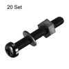 TOP-VIGOR 20Pcs M5x40mm Nylon Screw Nut Washer Assortment Kit, Round