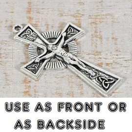 Fashion Jewelry Large JESUS CELTIC IRISH CRUCIFIX CROSS On 26" 925 Sterling Silver Necklace Men