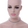 Avalaya Thin Teal Blue Crystal Choker Necklace/Silver Tone/ 36cm L/