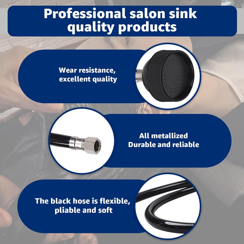 Aomitop Shampoo Bowl Sink Hose with Sprayer,Salon Spray Head Attachment