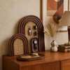 2 Sets Wooden Arch Decor Rattan Shelf Boho Wall Decor