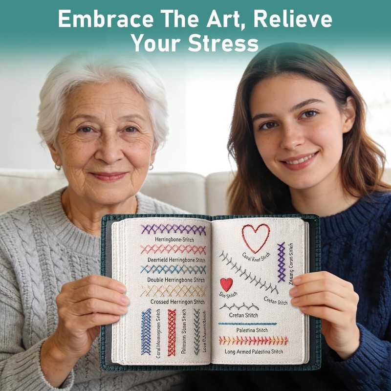 New Embroidery Stitch Book Kit for Adults & DIY Craft