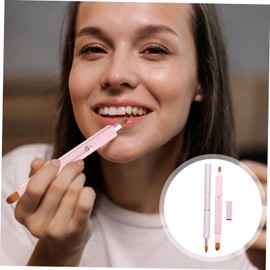 BIUDECO 2pcs Double Sided Lip Brush Retractable Lipstick Applicator Makeup Tool