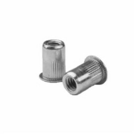 ALS9T-1024-130, RIVETNUT, 10-24 (.020-.130 GR) RND Body Splined, LG FLNG HD, Steel, Zinc CLR (100 PK)