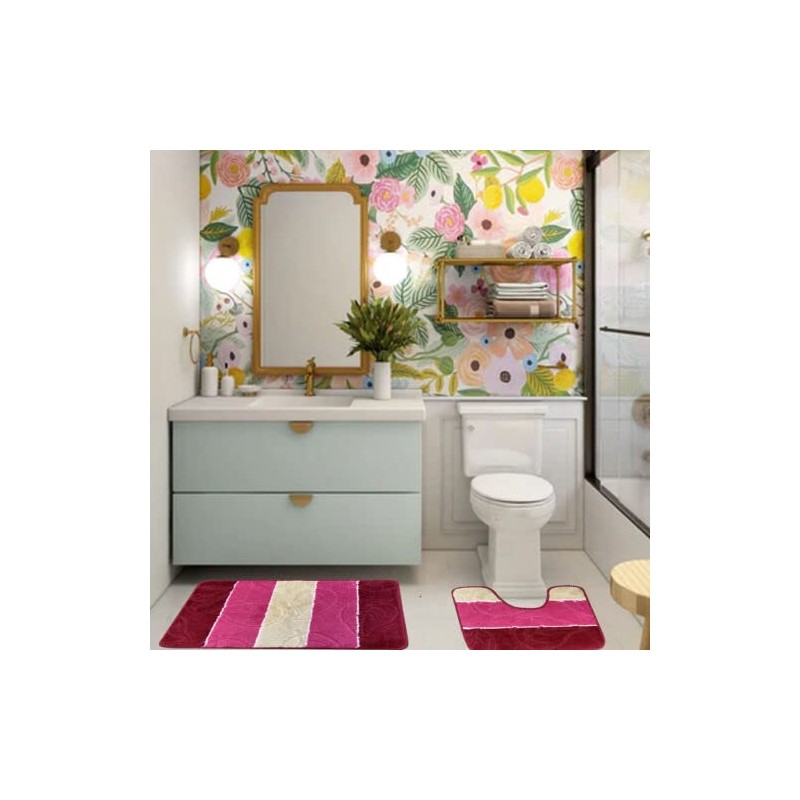 Lizzy 2Pcs Leaf Bath Mat Set | Non-slip Bathroom Mats