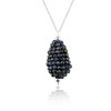 CRYSTALIS Natural Blue Sapphire Crochet Beads Pendant Necklace, Beaded Micro