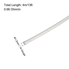 MECCANIXITY 16 Gauge Nichrome 80 Cr20Ni80 Heating Resistance Wire 13ft High Temperature for Electronic Components Repairing