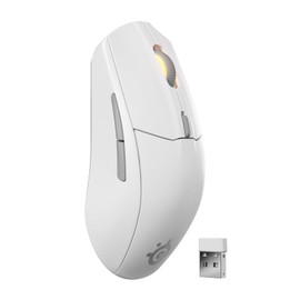 SteelSeries Rival 3 Wireless Gen 2 Gaming Mouse - 2.4GHz and Bluetooth - 18000 DPI TrueMove Air Optical Sensor - 60 Million Click Durability - Light-Weight - 100% PTFE Feet - White