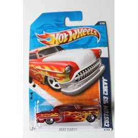 2011 Hot Wheels CUSTOM '53 CHEVY heat fleet 1 of 10, #91 red with flames