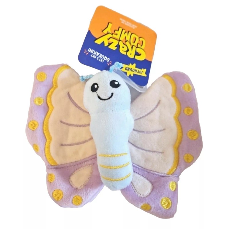 Joyhound Crazy Comfy Colorful Spring Butterfly - Plush Dog Toy