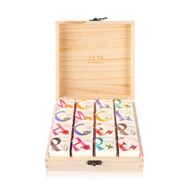 Ssanggye Cubewood 16P Gift Set 0.78 oz. (16 count, 8 flavors x 2EA) Herb Floral Blended Signature Puer Earlgrey Hibiscus Marigold Cherry Blossom Sweet Lavender Chamomile Peppermint Korean Tea Sampler