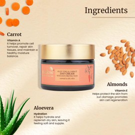 Mellow Day Cream Dry for Smooth, Silky & Healthy Skin - Normal to Dry Skin with Aloe Vera, Carrot and Sun Protection - 50gm