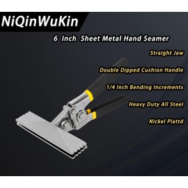 6 Inch Hand Seamer Straight Jaw Sheet Metal Bender Tools, Sheet Metal Hand Seamer for Bending and Flattening Metal, Sheet Metal Bending Tool with Ergonomic Handle