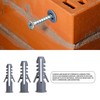 50Pcs Grey Wall Plugs 12mm Plasterboard,Raw Screw Plugs