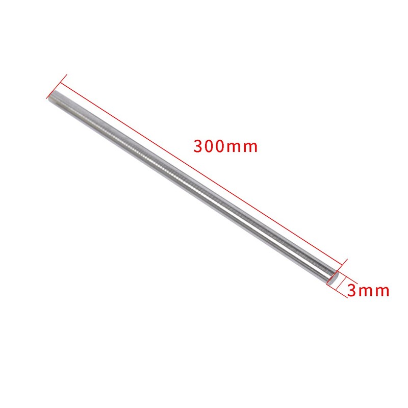 5 Pcs 304 Stainless Steel Round Rod, 3mm x 300mm