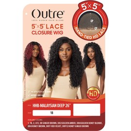 Outre - 5X5 Lace Closure Wig - Human Hair Blend - Malaysian Deep 26" (DR2/GOLDEN AMBER)