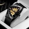 DAXIAOYU Triangle Skeleton Automatic Watch for Men Gold Sports Mechanical
