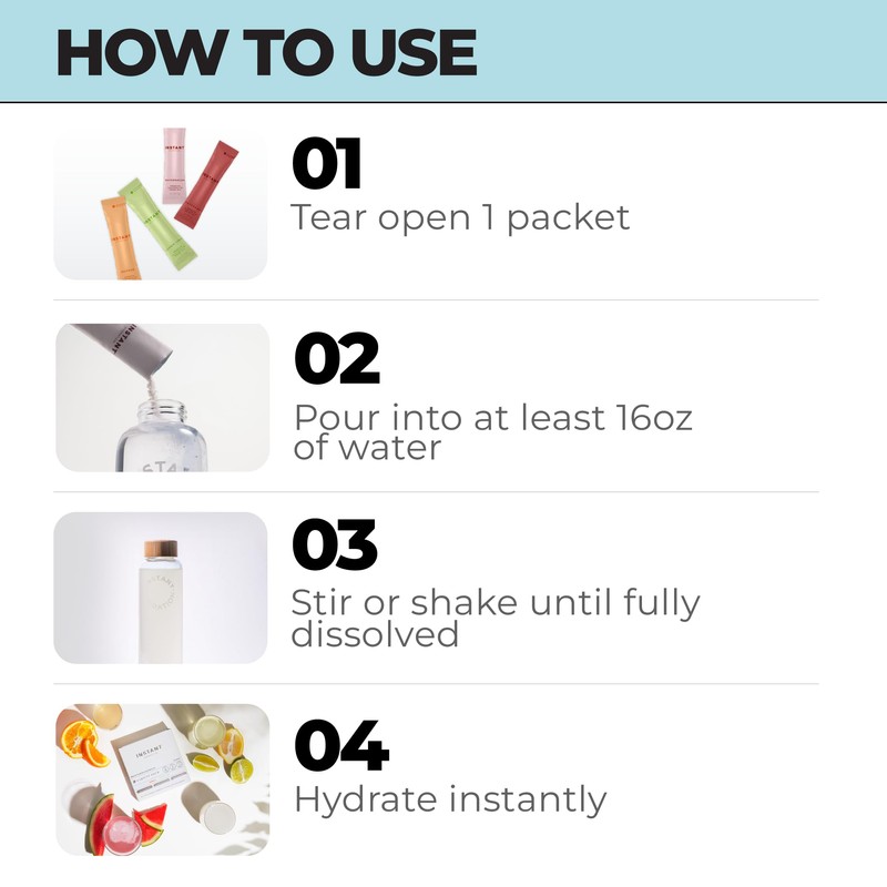 Instant Hydration Electrolytes Powder Packets - Variety Pack - Zero