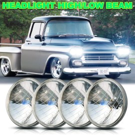 CHUSYYRAY DOT For Chevy 3100 Truck 1958 1959 4pcs 5.75" Halogen Headlights High Low Beam
